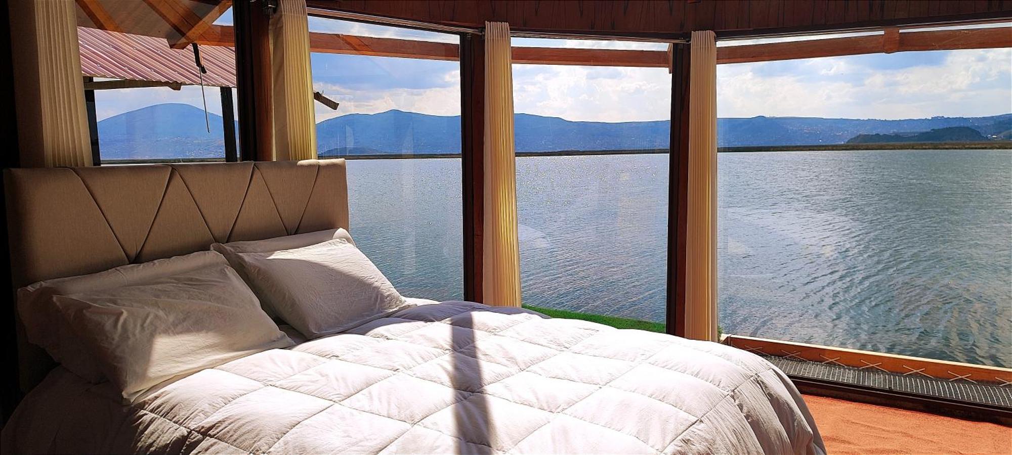 Villa Titicaca Habitacion Panoramica Vista Al Amanecer Puno Exterior foto